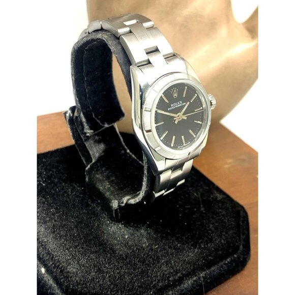 Rolex Women's Watch 76030 Oyster Perpetual 2000 Black Dial Swiss Automatic 25mm - Picture 15 of 15
